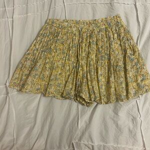 American Eagle Outfitters Yellow Floral Mini Skirt